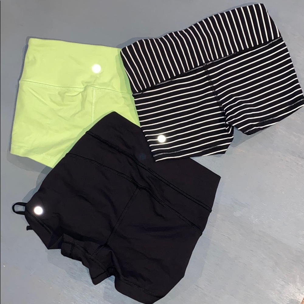 LULULEMON short set 3 pairs size 2